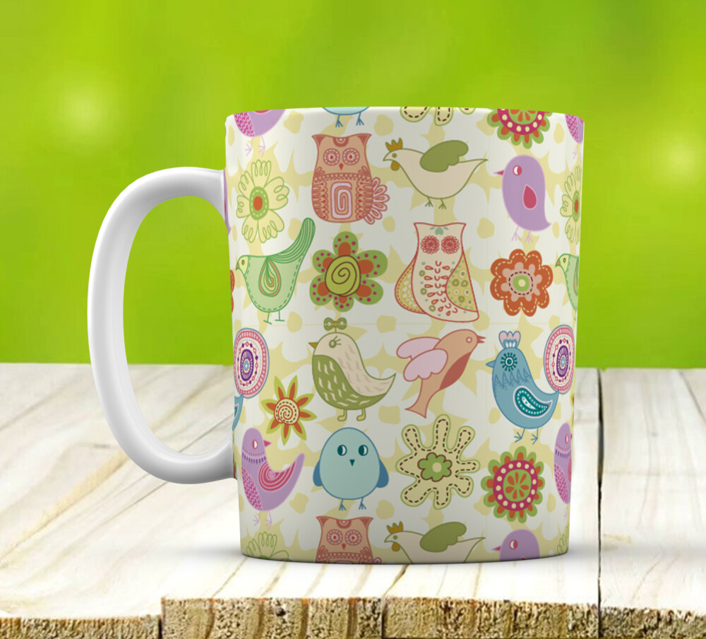 Caneca Branca Personalizada Estampa Coruja