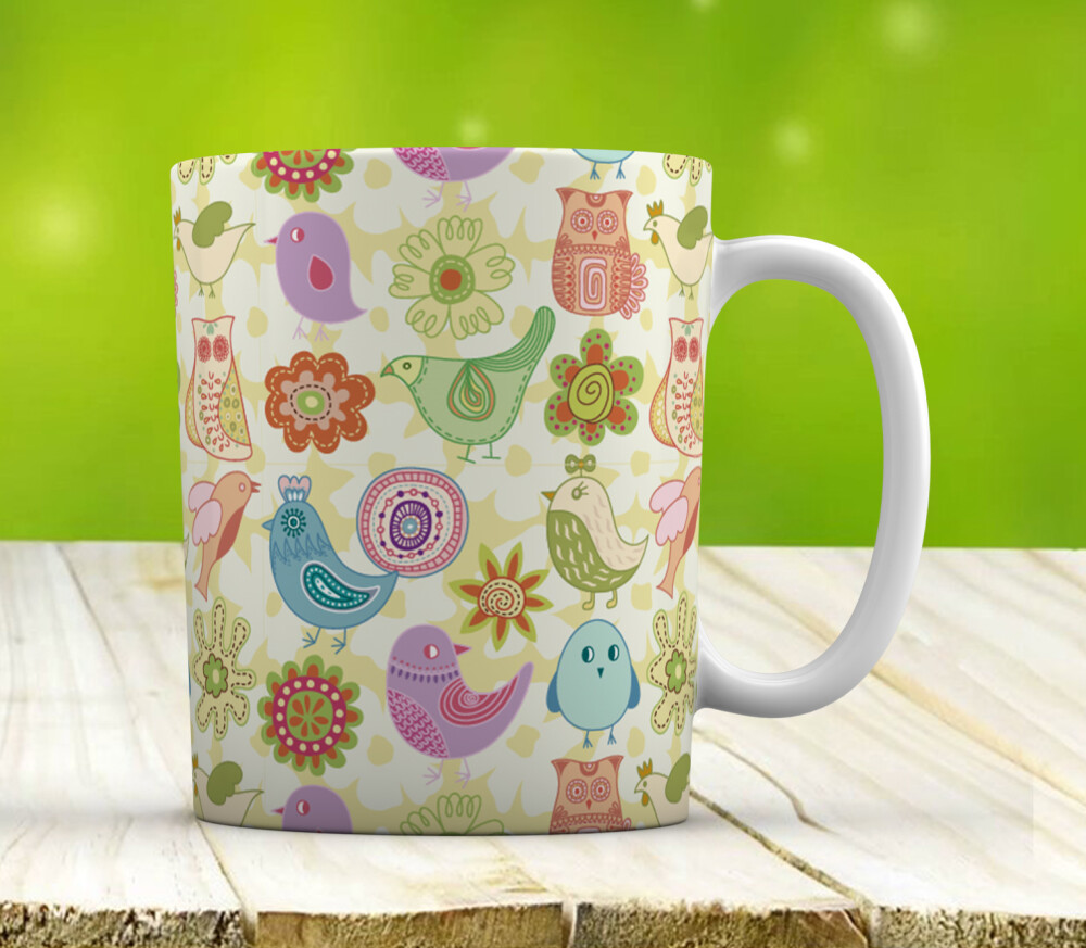 Caneca Branca Personalizada Estampa Coruja
