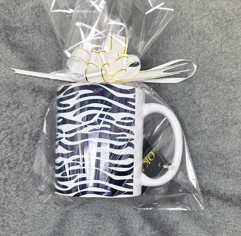 Caneca Branca Porcelana Personalizada Pele Zebra