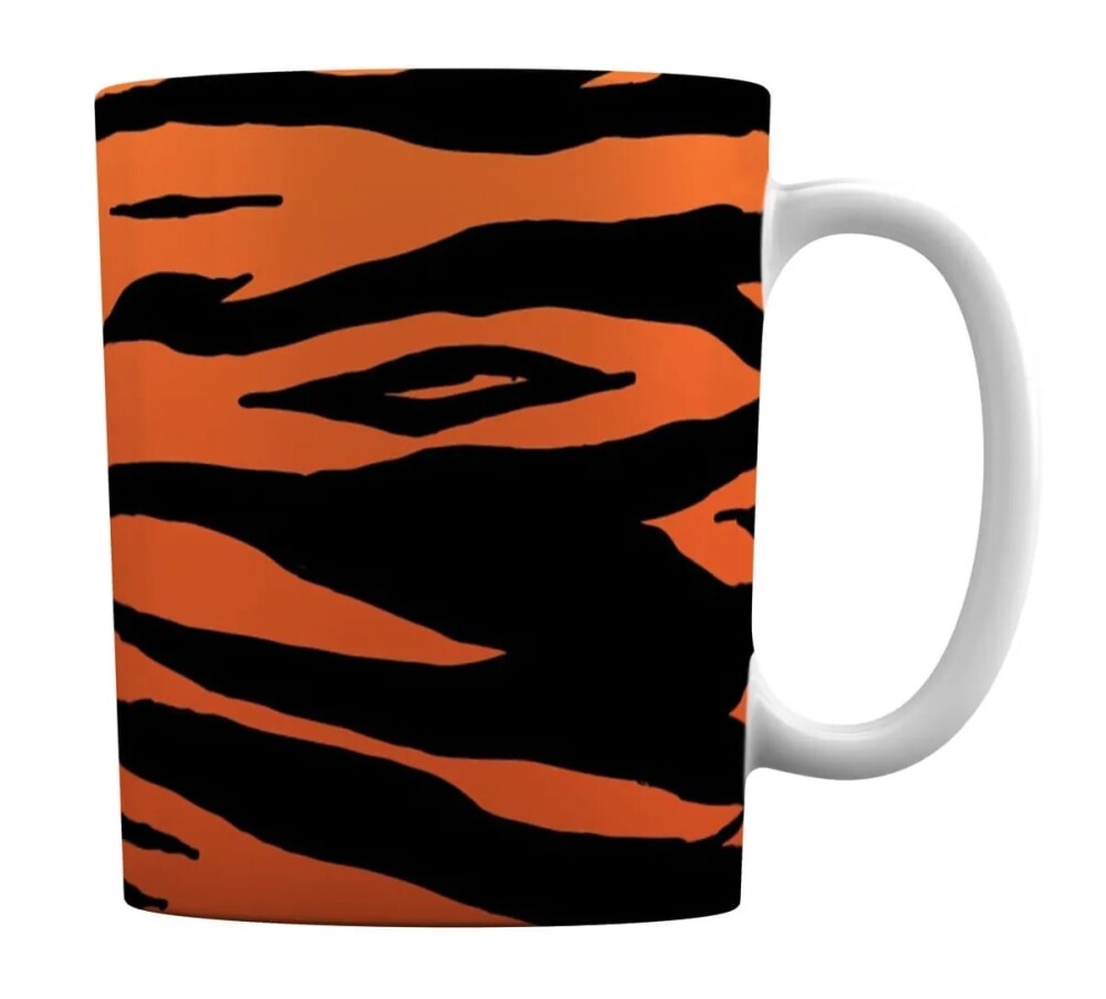 Caneca Branca Porcelana Personalizado Pele Decorativo Tigre