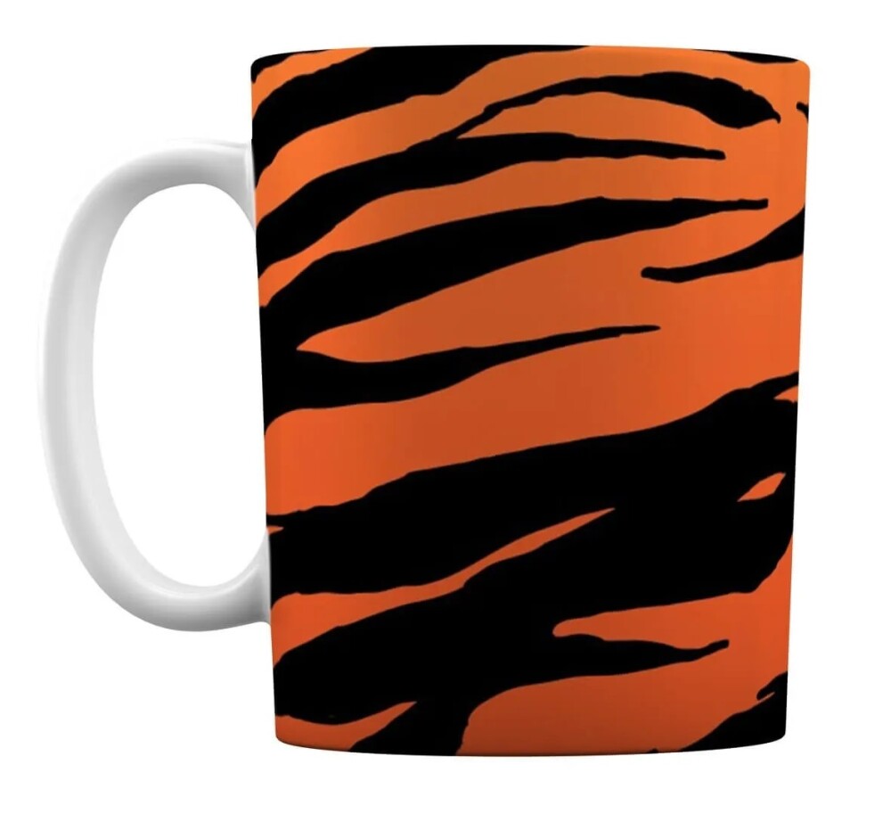 Caneca Branca Porcelana Personalizado Pele Decorativo Tigre