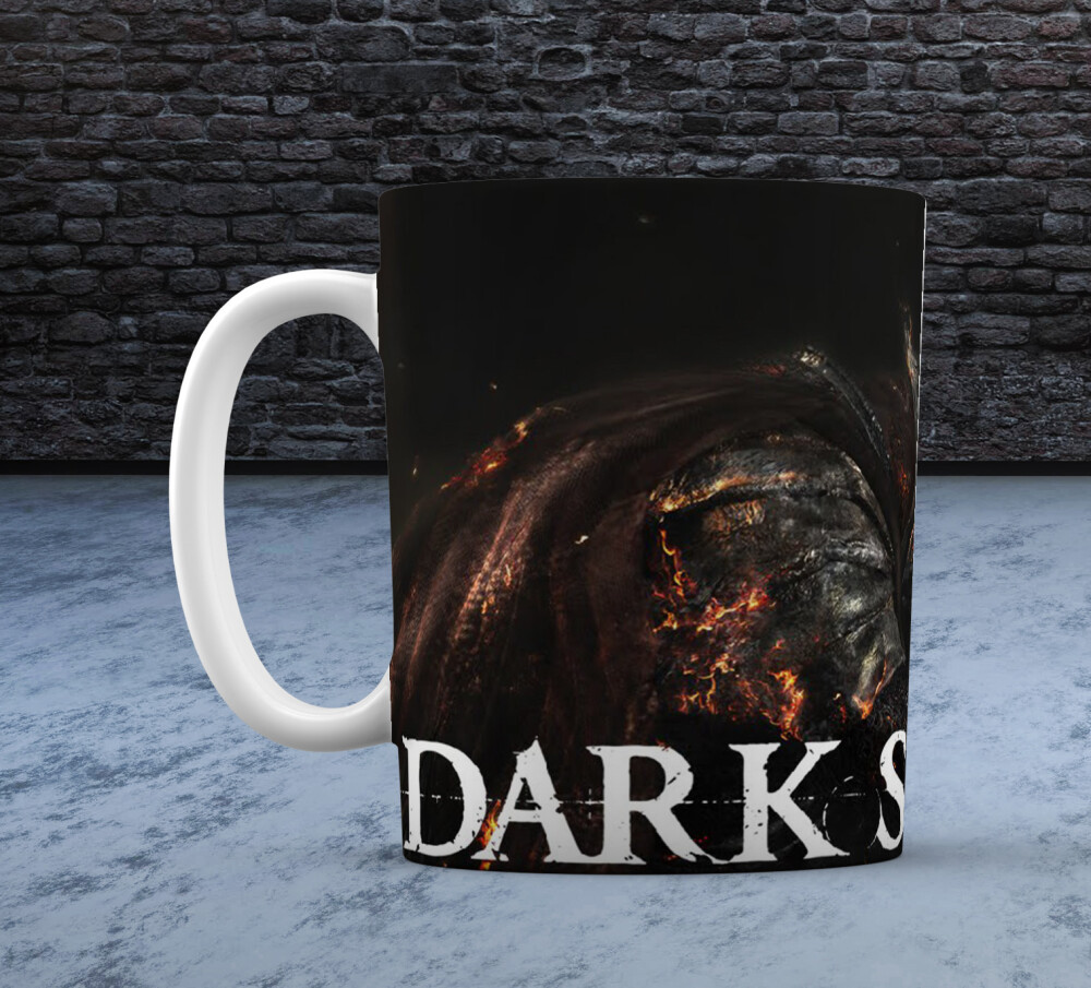 Caneca Branca Cerâmica Personalizada Dark Souls Iii