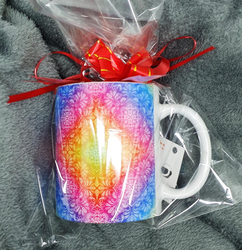 Caneca Branca Personalizada Mandala Psicodélico
