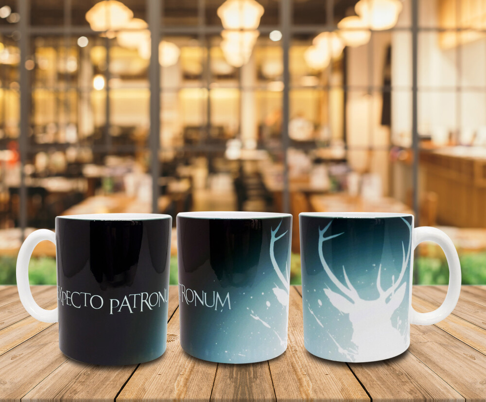 Caneca Branca Personalizado Harry Potter Expectro Patronum