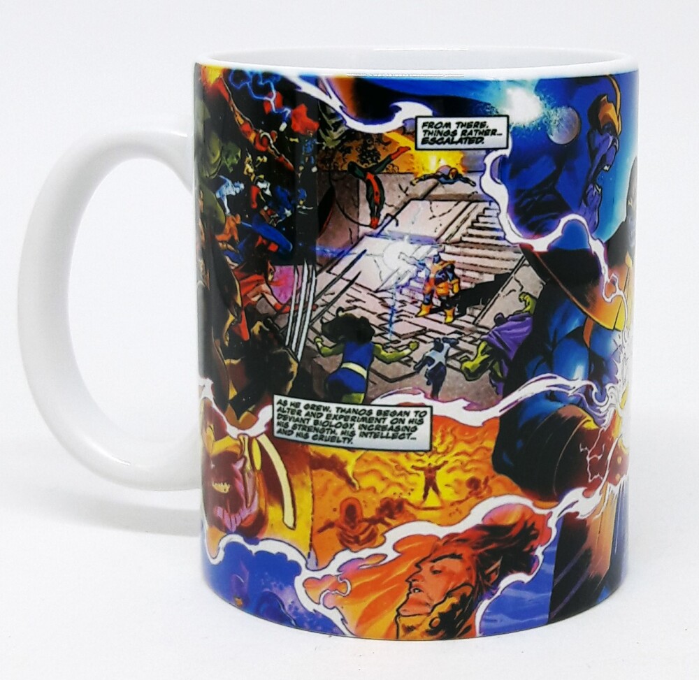 Caneca Branca Personalizada Marvel Thanos