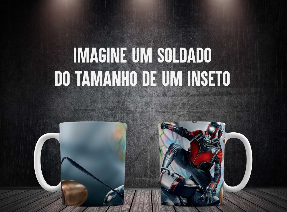 Caneca Branca Personalizado Homem Formiga Voando