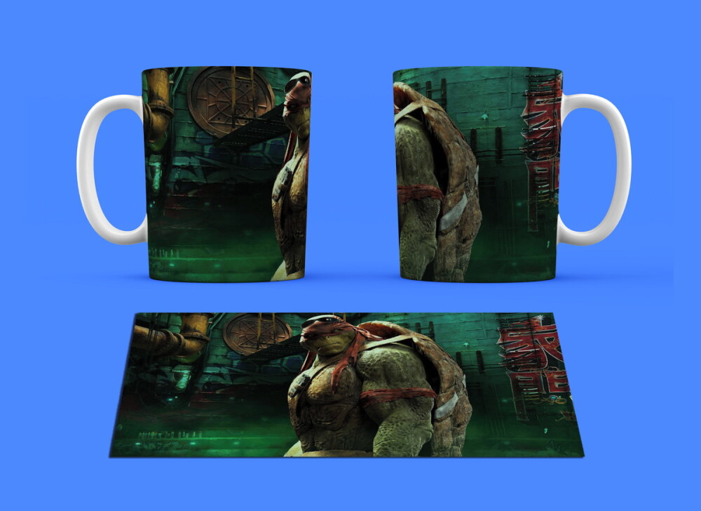 Caneca Branca Personalizado Tartaruga Ninja Rafael