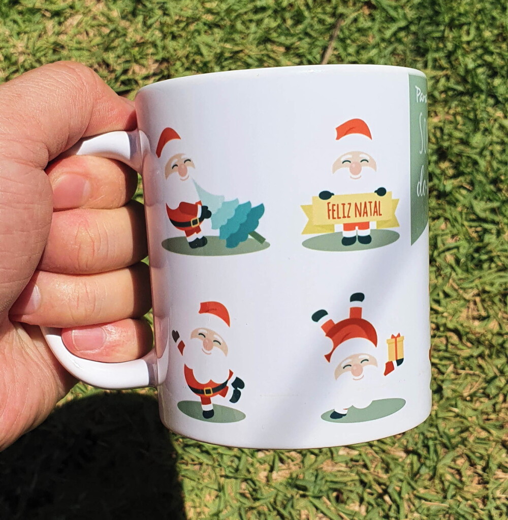 Caneca Branca Personalizada Presente Papai Noel