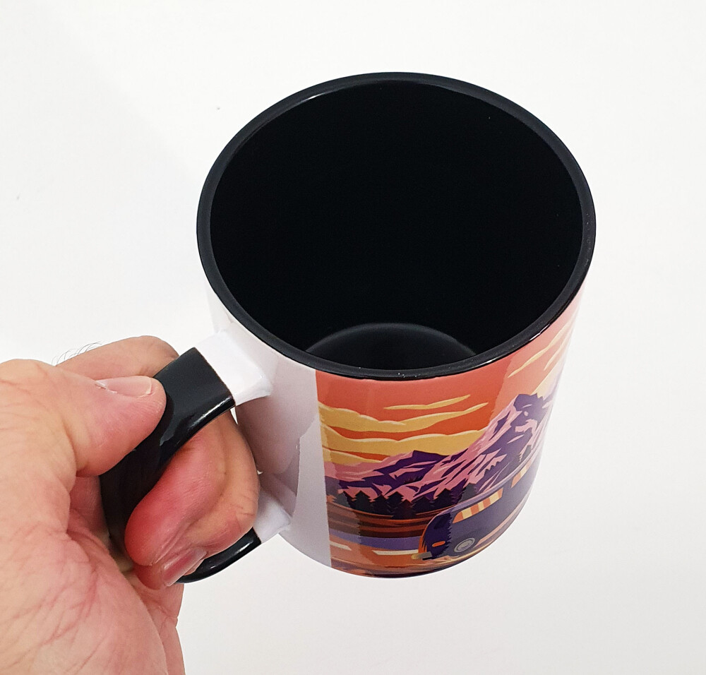 Caneca Preta Personalizado Vw Volkswagen Kombi