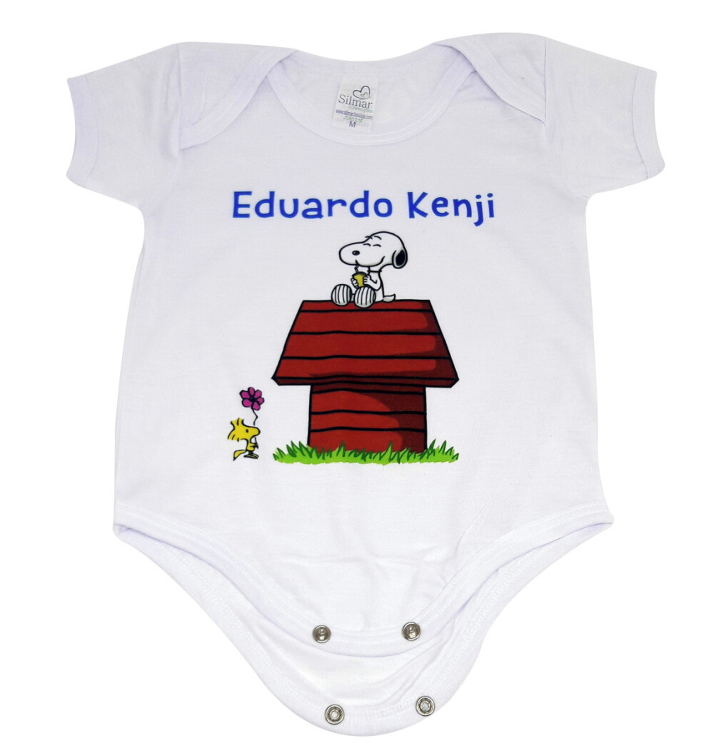 Body Baby Branco Personalizado - Snoopy Passarinho Woodstock