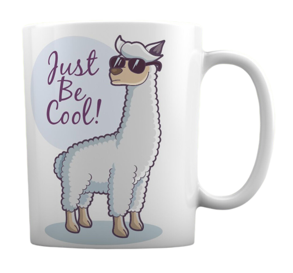 Caneca Branca Personalizado Lhama - Just Be Cool