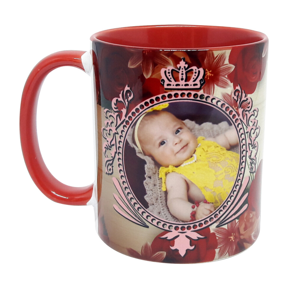 Caneca Vermelha Personalizada Mamãe e Papai