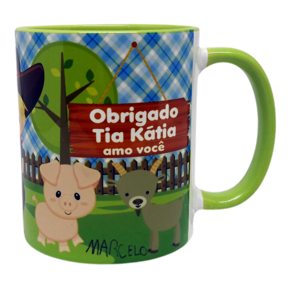 Caneca Verde Claro Fazenda Personalizada
