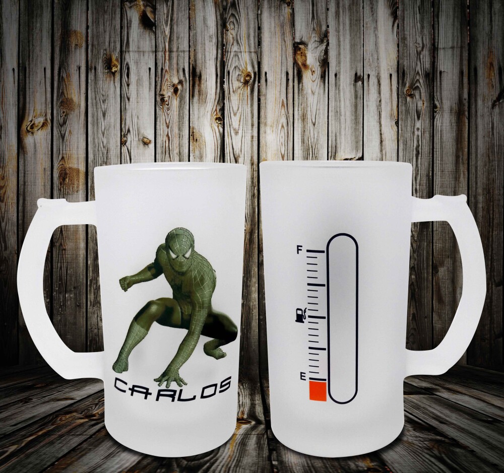 Caneca Chopp Vidro Personalizado - Vingadores Homem Aranha