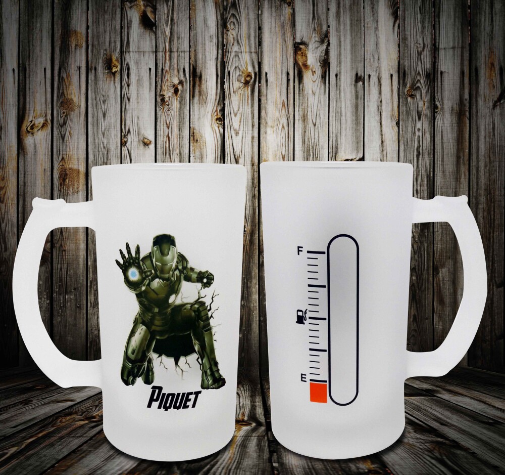 Caneca Chopp Vidro Personalizado - Vingadores Homem de Ferro