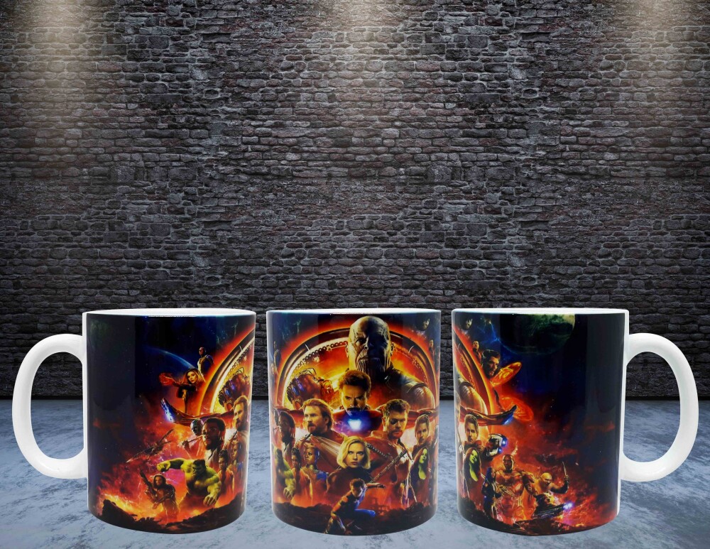 Caneca Branca Lembrancinha Marvel Vingadores Ultimato