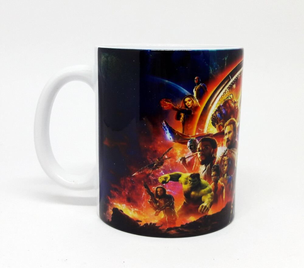 Caneca Branca Lembrancinha Marvel Vingadores Ultimato