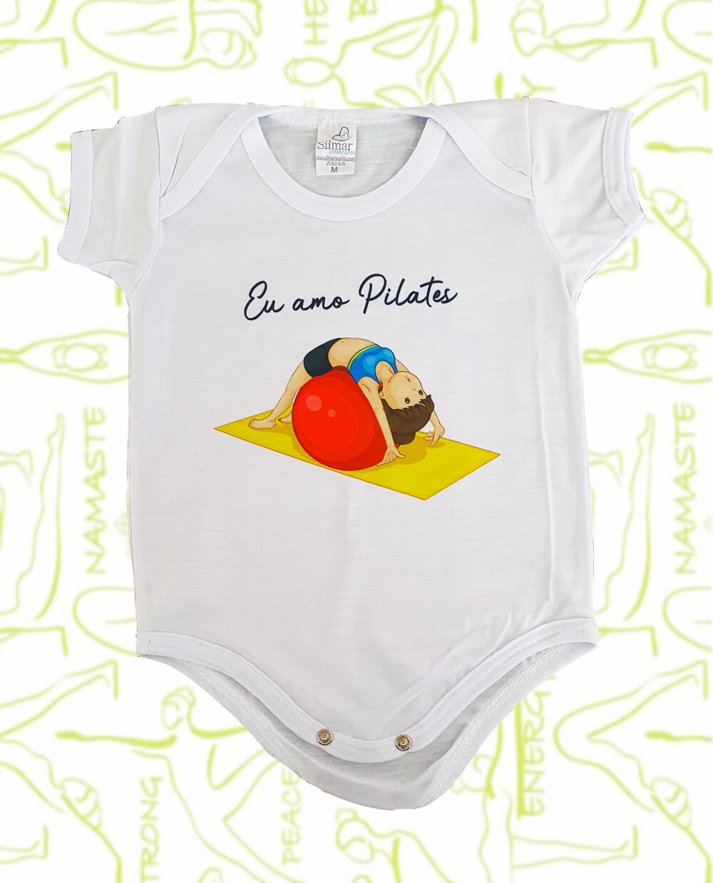 Body Baby Branco Roupinha Bebê Eu Amo Pilates
