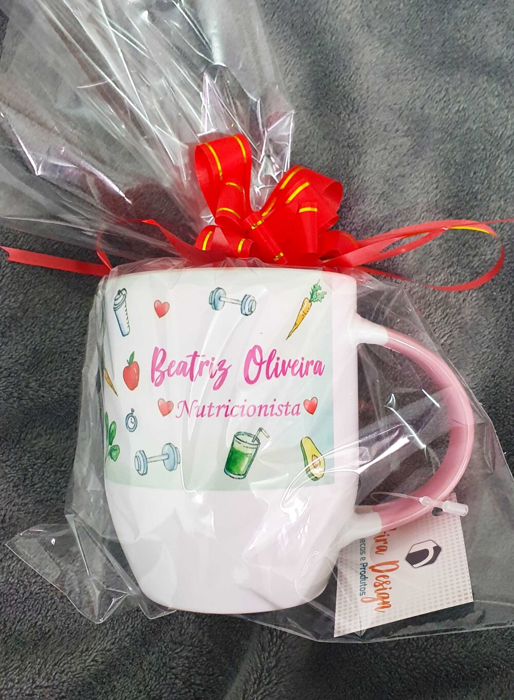 Caneca Colher Rosa Personalizado Carreira Carreira Nutrição