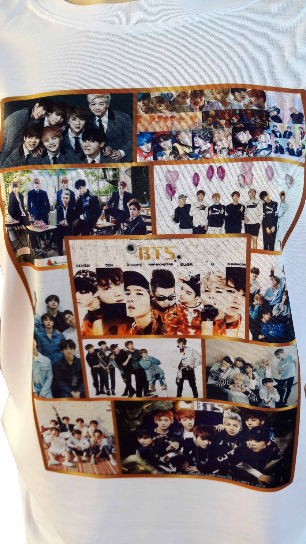 Camiseta Branca Personalizada Grupo Coreano Bts
