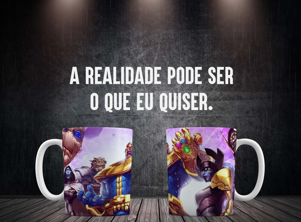 Caneca Branca Personalizada Guerra Infinita - Thanos