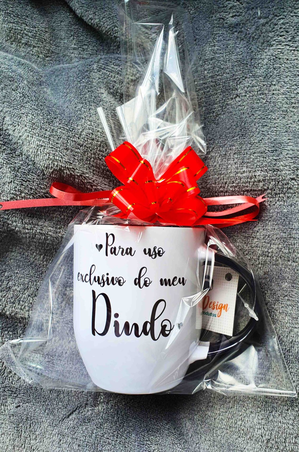 Caneca Preta com Colher Personalizado Melhor Dindo do Mundo