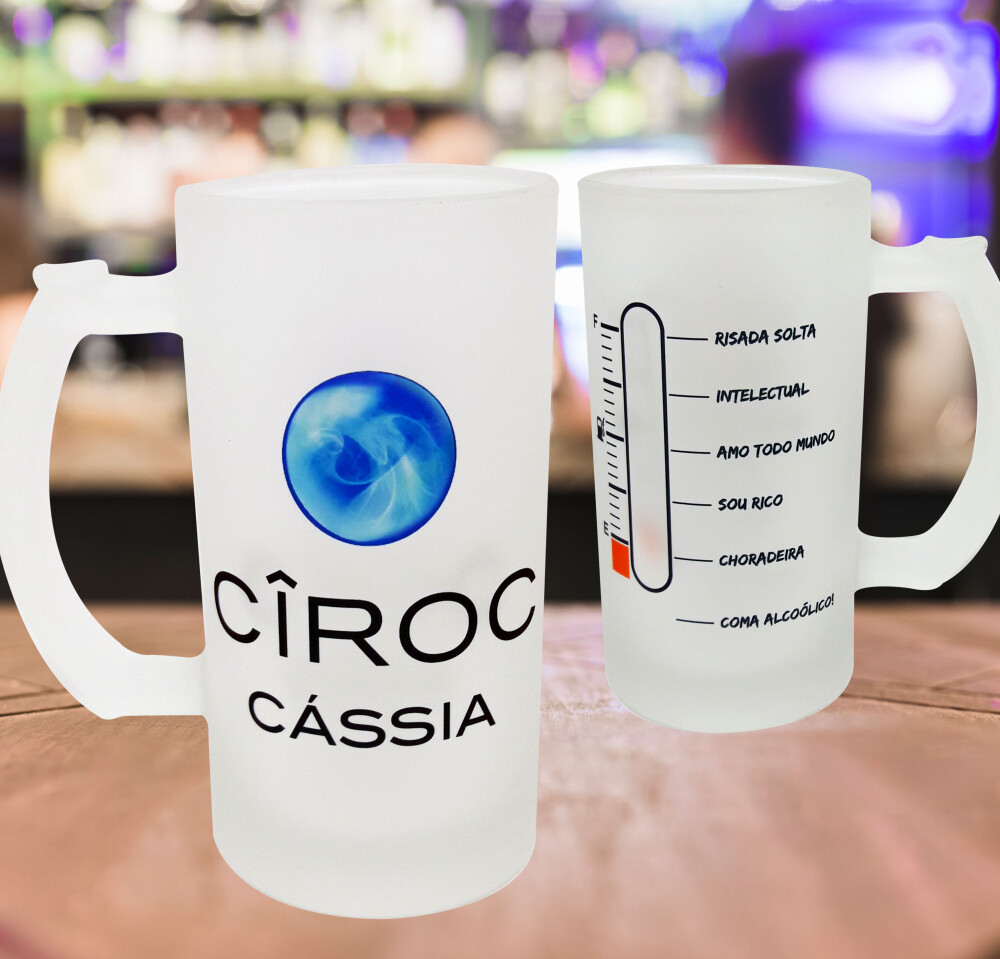 Caneca Chopp Cerveja Vidro Personalizado Ciroc