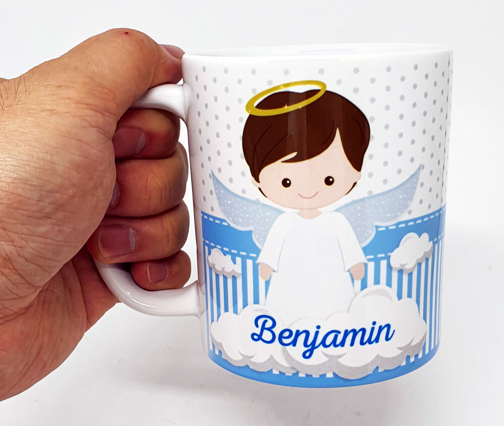 Caneca Branca Uso Exclusivo do Dindo Padrinho Anjo Anjinho