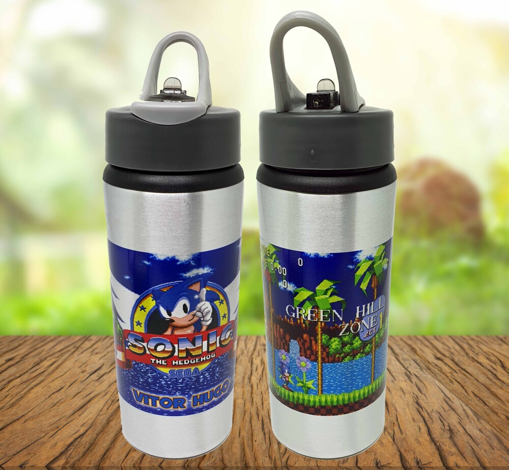 Squeeze Alumínio Personalizado Sonic The Hedgehog Fases