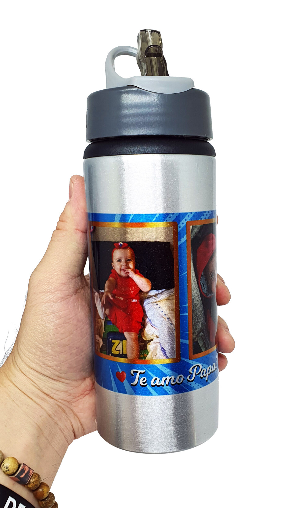 Squeeze Alumínio Personalizado Super Pai, Avô e Dindo