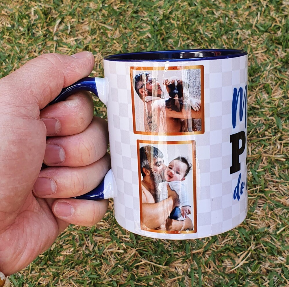 Caneca Azul Escuro Personalizado Mimo Melhor Pai do Mundo