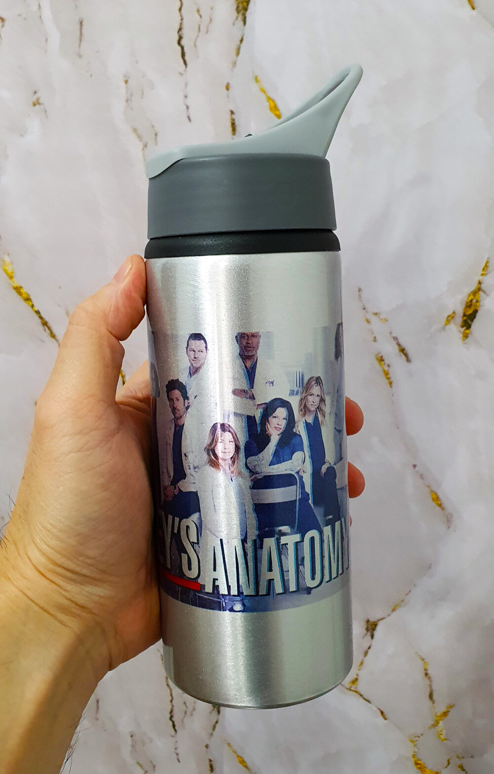 Squeeze Alumínio Personalizado Seriado Grey´s Anatomy