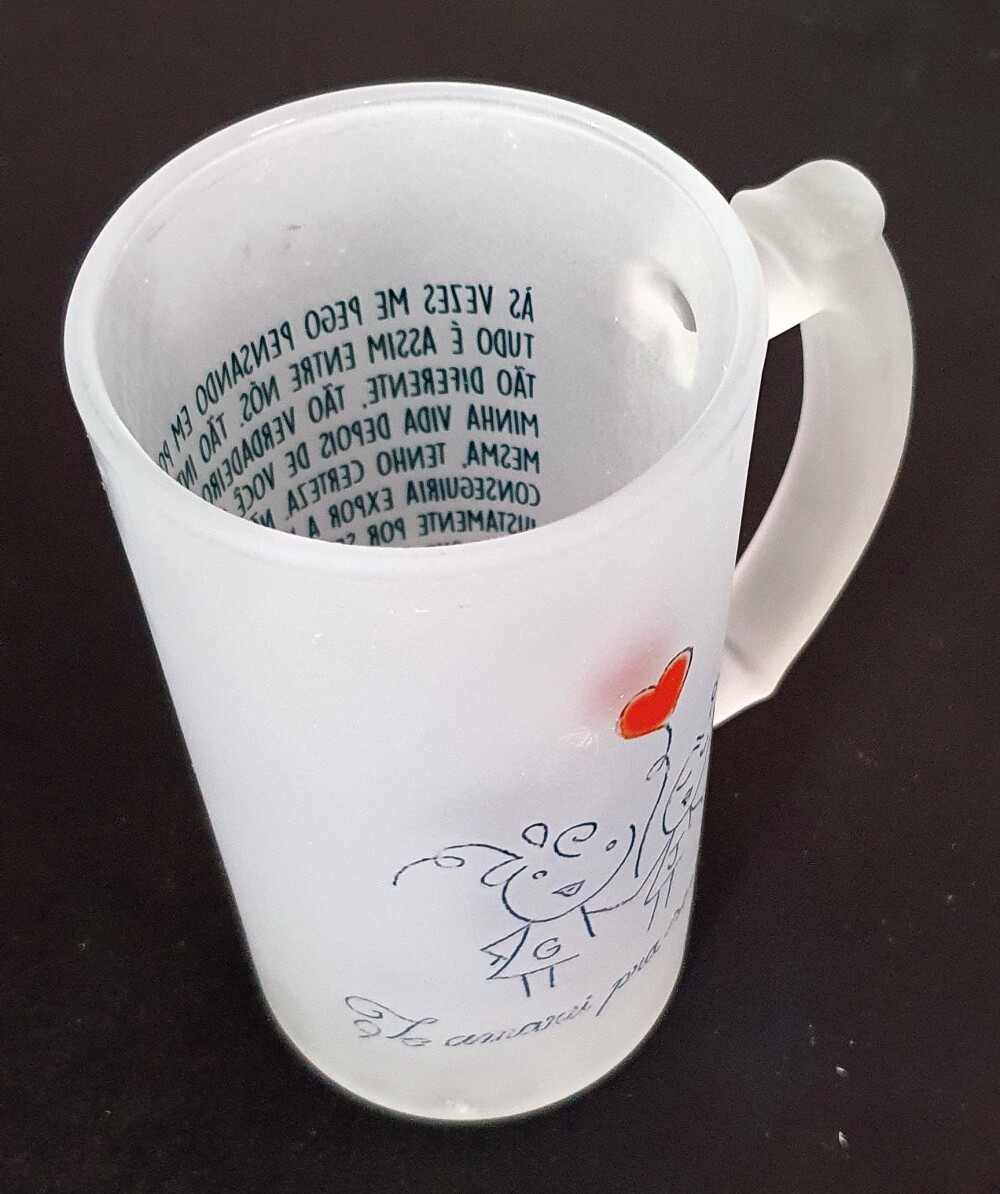Caneca Vidro Jateado Chopp / Cerveja Mensagem Amor Namoradas