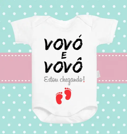 Body Baby Branco Personalizado Vovó e Vovô Estou Chegando!