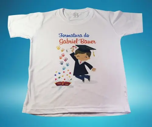 Camiseta Branca Infantil Formatura Escolar do Filho