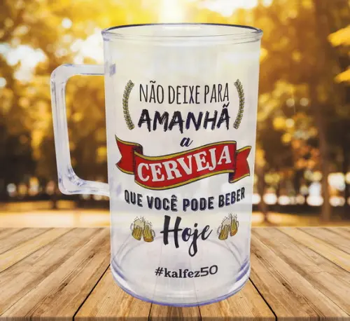 60 Canecas Acrílico Chopp Cerveja Personalizado Aniversário