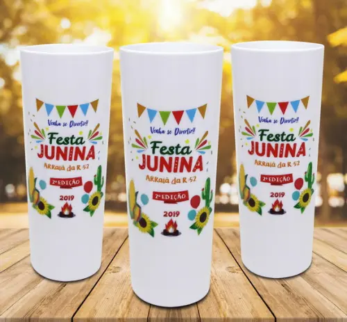 15 Copos Long Drink Branco Personalizado Festa Junina