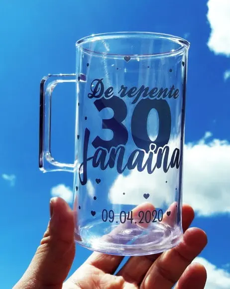 15 Canecas Acrílico Cerveja Personalizada de Repente 30