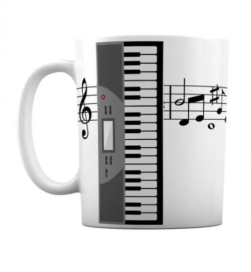 Caneca Música Instrumento Musical Teclado Notas Musicais
