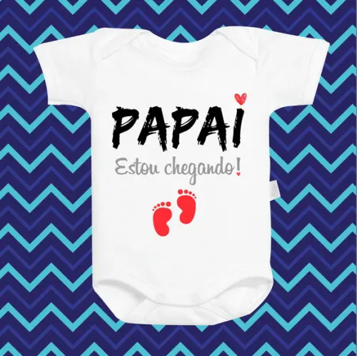 Body Baby Branco Personalizado - Papai Estou Chegando!