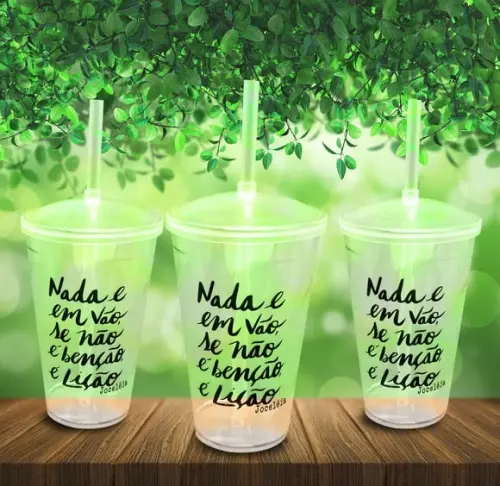 15 Copos Twister Cristal Personalizado com Frase para Amiga