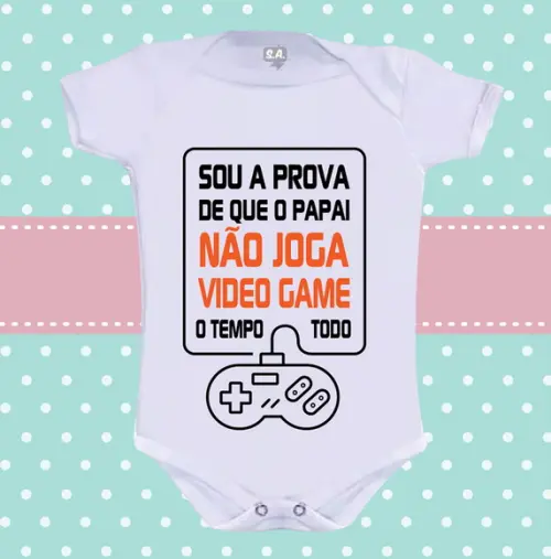 Body Baby Branco Personalizado - Papai Gamer