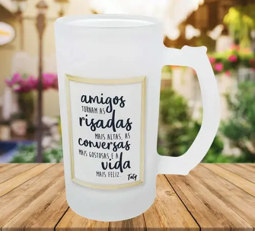 Caneca Vidro Cerveja Chopp Personalizado Presente Amigos