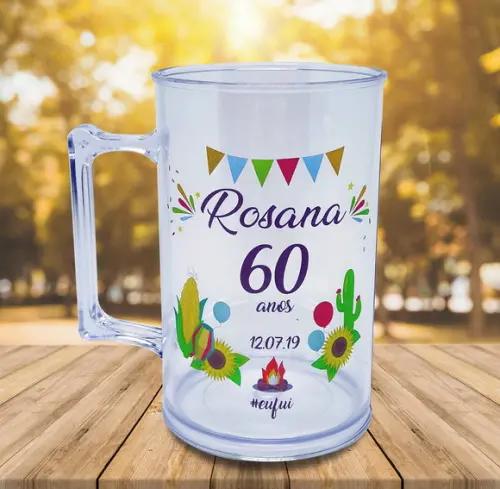 20 Canecas Acrílico Personalizado - Festa Junina e Julina