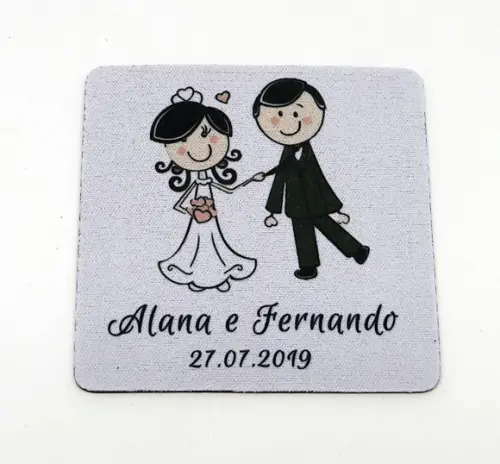 Porta Copos Quadrado Personalizado Presente Casal Casamento