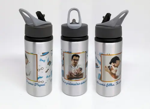 Squeeze Alumínio Personalizado Presente Papai Dia dos Pais