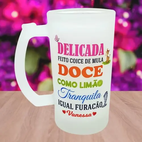 Caneca Frases Delicada Feito Coice de Mula Doce Como Limão