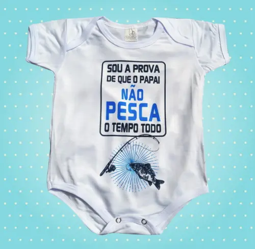 Body Baby Branco Personalizado Pescador, Pescaria, Pesqueiro