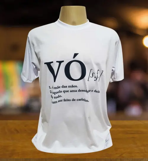 Camiseta Branca Personalizada Definição Dicionário Avó, Vó