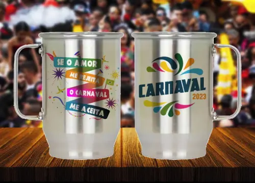 15 Canecas Alumínio se Amor Me Rejeita o Carnaval Me Aceita